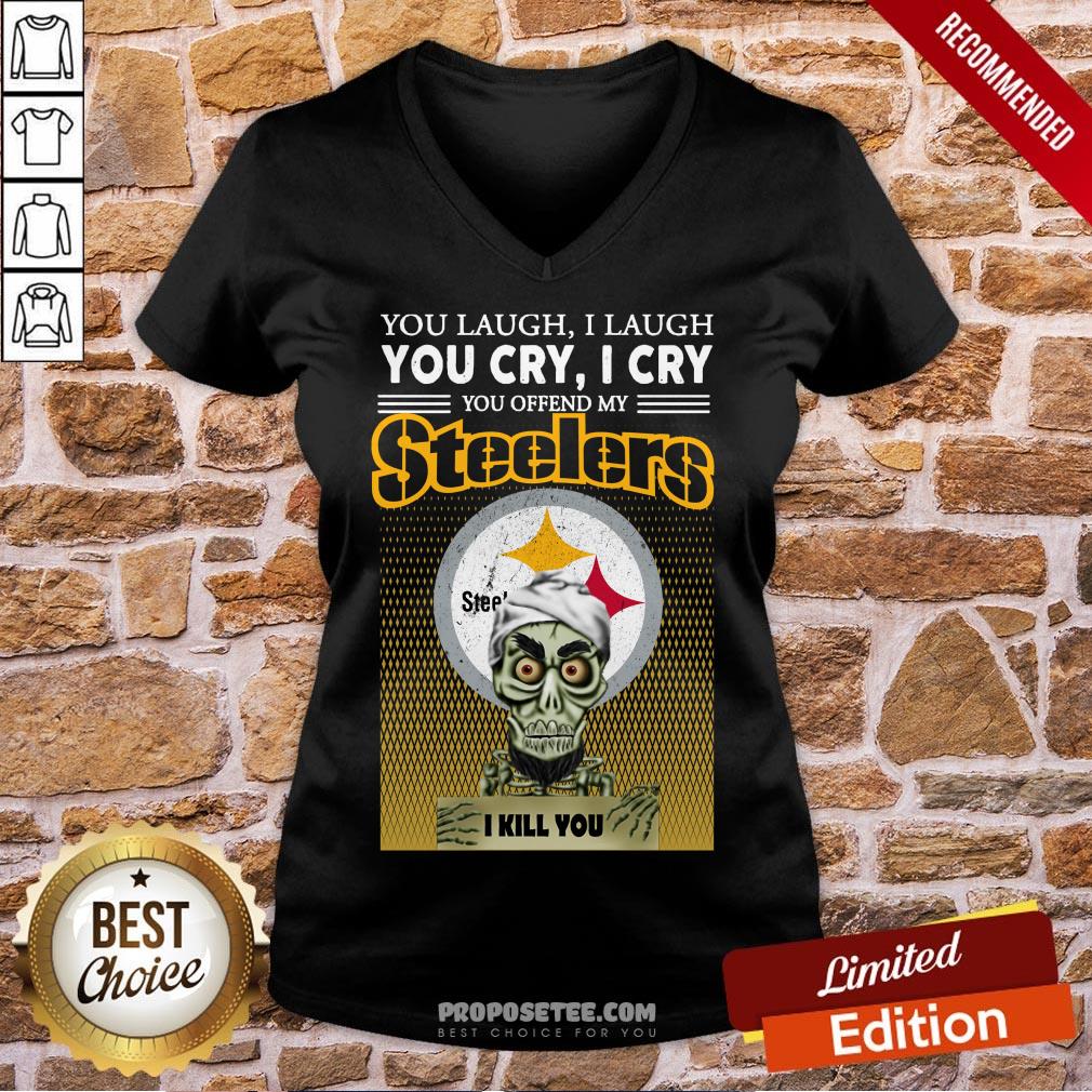 Awesome Jeff Dunham Achmed The Dead Terrorist You Laugh I Laugh You Cry I Cry You Offend My Pittsburgh Steelers I Kill You V-neck-Design By Proposetees.com Awesome Jeff Dunham Achmed The Dead Terrorist You Laugh I Laugh You Cry I Cry You Offend My Pittsburgh Steelers I Kill You V-neck-Design By Proposetees.com