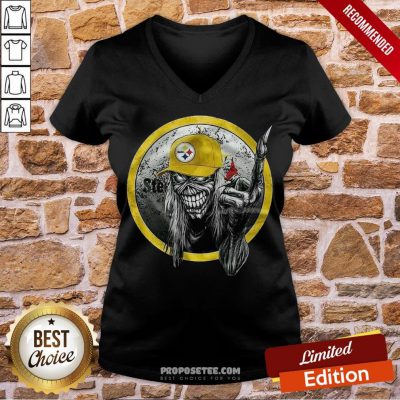 Good Iron Maiden Fuck Pittsburgh Steelers 2020 V-neck-Design By Proposetees.com