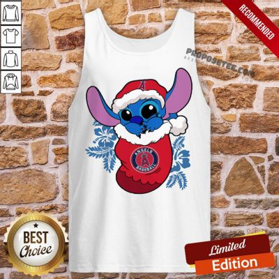 Happy Los Angeles Angels Christmas Stitch In The Sock Funny Disney Mlb Tank Top-Design By Proposetees.com