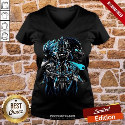 Happy Vegeta Super Saiyan V-neck-Design By Proposetees.com