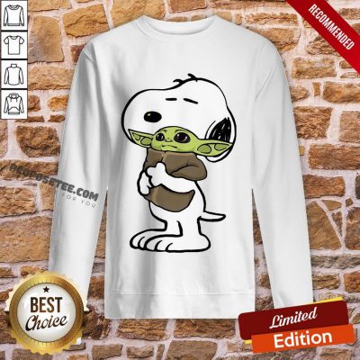 Original Snoopy Hugging Baby Yoda Star Wars Sweatshirt-Design By Proposetees.com