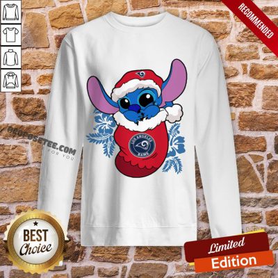 Perfect Los Angeles Rams Christmas Stitch In The Sock Funny Disney Nfl Sweatshirt-Design By Proposetees.com