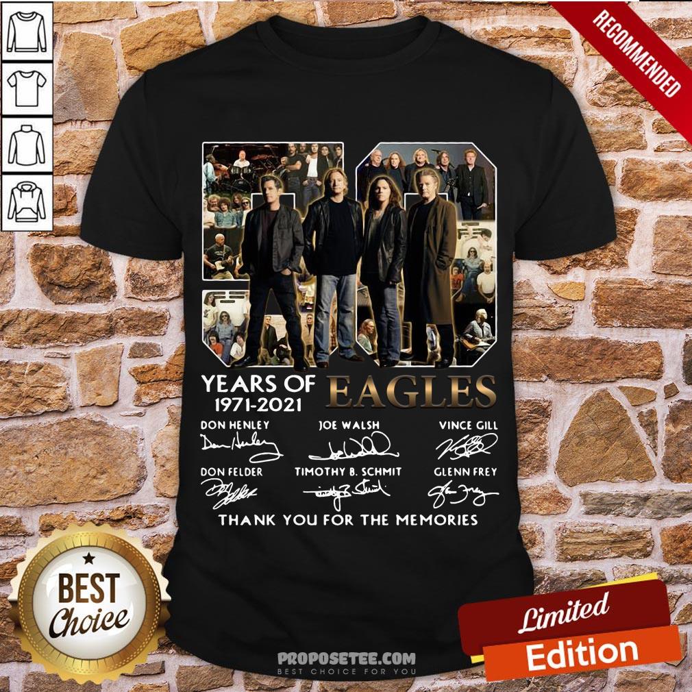 Premium Eagles 50 Years Of 1971-2021 Signatures Thank You For The Memories Shirt-Design By Proposetees.com