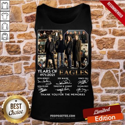 Premium Eagles 50 Years Of 1971-2021 Signatures Thank You For The Memories Tank Top-Design By Proposetees.com