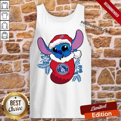 Pretty Los Angeles Dodgers Christmas Stitch In The Sock Funny Disney Mlb Tank Top-Design By Proposetees.com