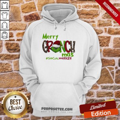 Pretty Merry Grinchmas #Social Worker Christmas Hoodie- Design By Proposetees.com