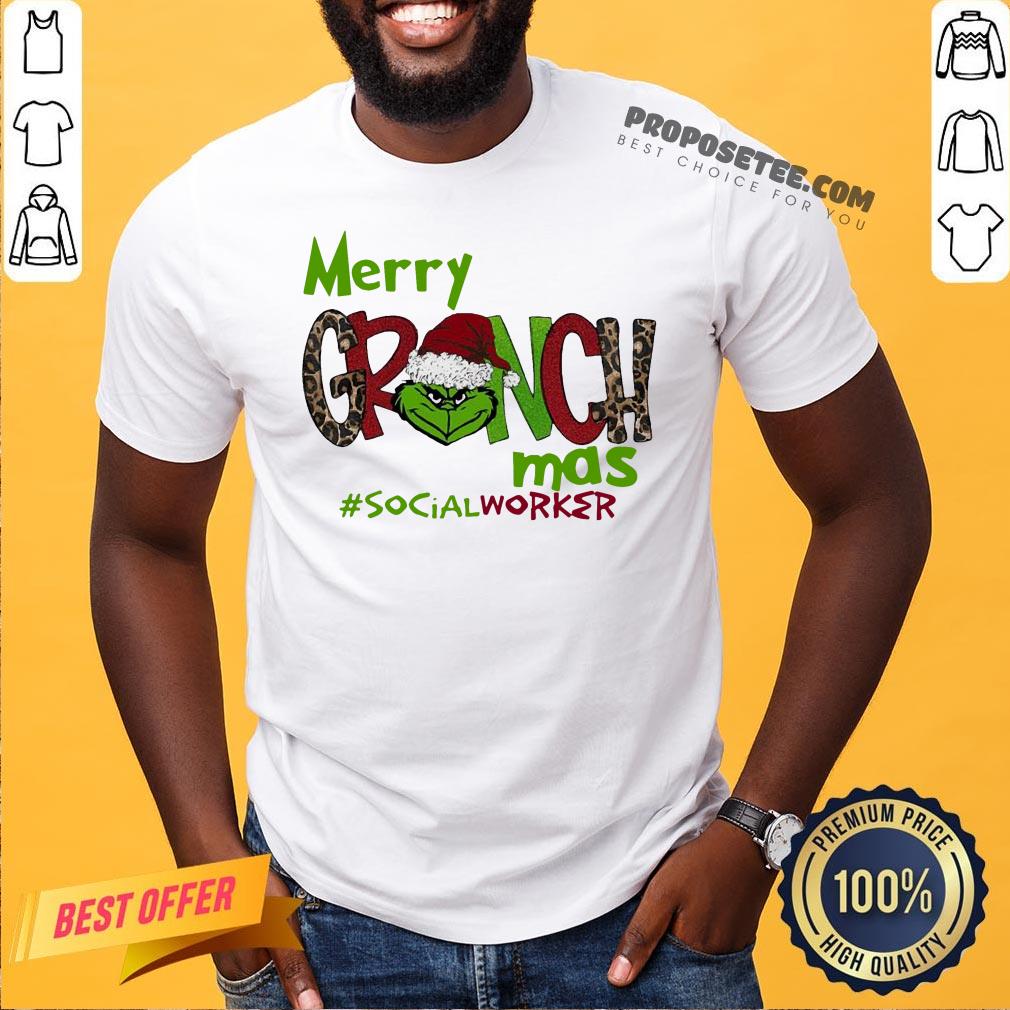Pretty Merry Grinchmas #Social Worker Christmas Shirt- Design By Proposetees.com