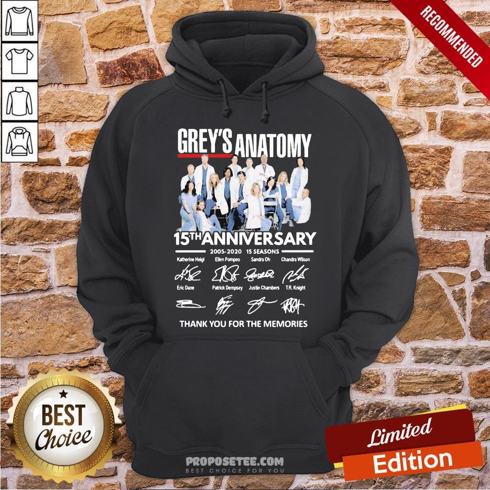 Top Grey’s Anatomy 15Th Anniversary Thank You For The Memories Signatures Hoodie-Design By Proposetees.com Top Grey’s Anatomy 15Th Anniversary Thank You For The Memories Signatures Hoodie-Design By Proposetees.com