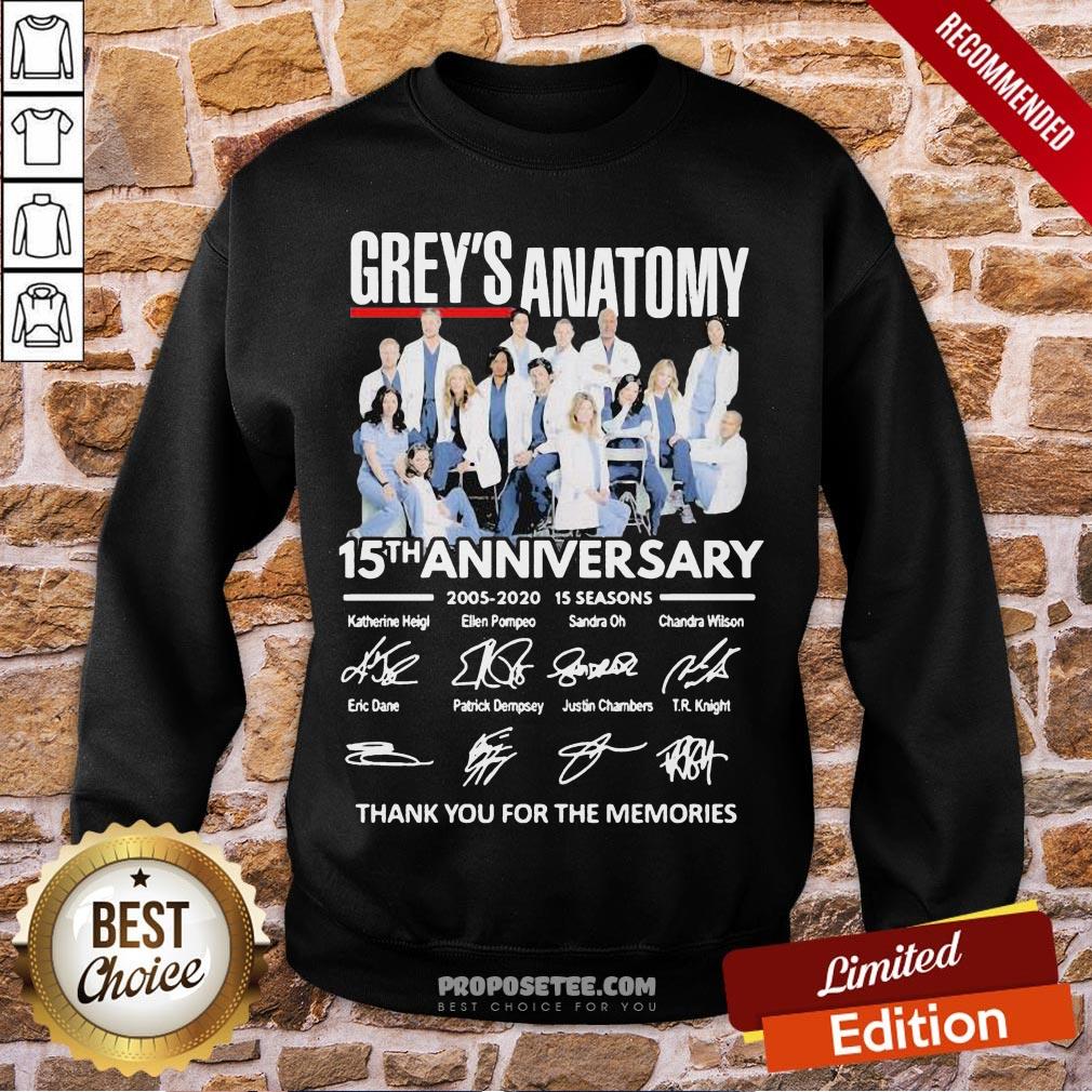 Top Grey’s Anatomy 15Th Anniversary Thank You For The Memories Signatures Sweatshirt-Design By Proposetees.com Top Grey’s Anatomy 15Th Anniversary Thank You For The Memories Signatures Sweatshirt-Design By Proposetees.com