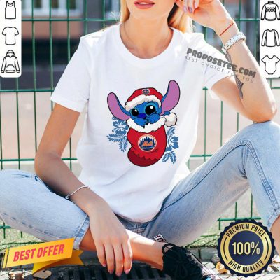 Top New York Mets Christmas Stitch In The Sock Funny Disney Mlb V-neck-Design By Proposetees.com