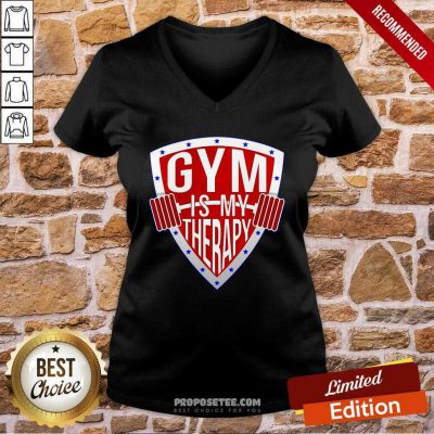 Gym Is My Therapy V-neck-Design By Proposetees.com