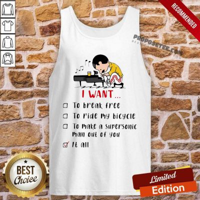 Freddie Mercury Play Piano I Want To Break Free To Ride My Bicycle To Make A Supersonic Man Out Of You Tank Top-Design By Proposetees.com