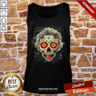 Albert Einstein Skull Tank Top-Design By Proposetees.com