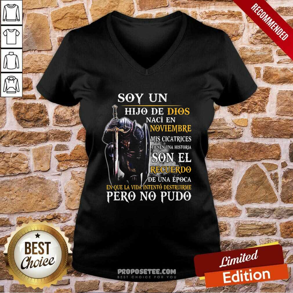 Knight Armor Of God Soy Un Hijo De Dios Naci En Noviembre Mis Cicatrices Tienen Una Historia Son El Recuerdo De Una Epoca V-neck-Design By Proposetees.com Knight Armor Of God Soy Un Hijo De Dios Naci En Noviembre Mis Cicatrices Tienen Una Historia Son El Recuerdo De Una Epoca V-neck-Design By Proposetees.com