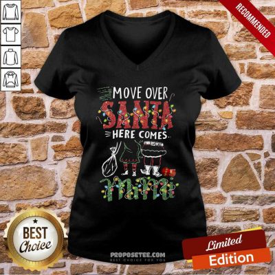 Mimi Move Over Santa Here Comes Mimi Nana Christmas V-neck-Design By Proposetees.com
