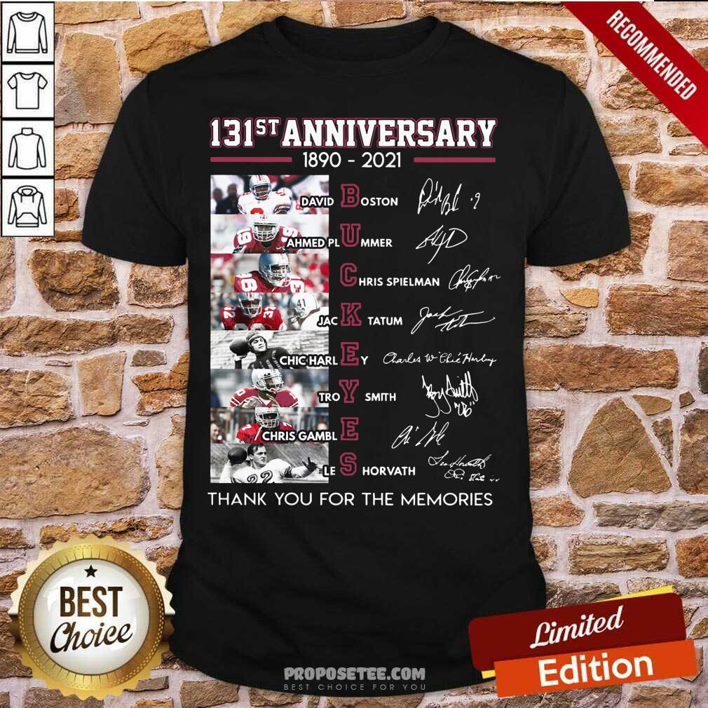 Ohio State Buckeyes Football 131st Anniversary 1890 2021 Thank You For The Memories Signatures Shirt- Design By Proposetees.com