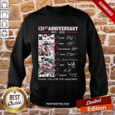 Ohio State Buckeyes Football 131st Anniversary 1890 2021 Thank You For The Memories Signatures Sweatshirt- Design By Proposetees.com