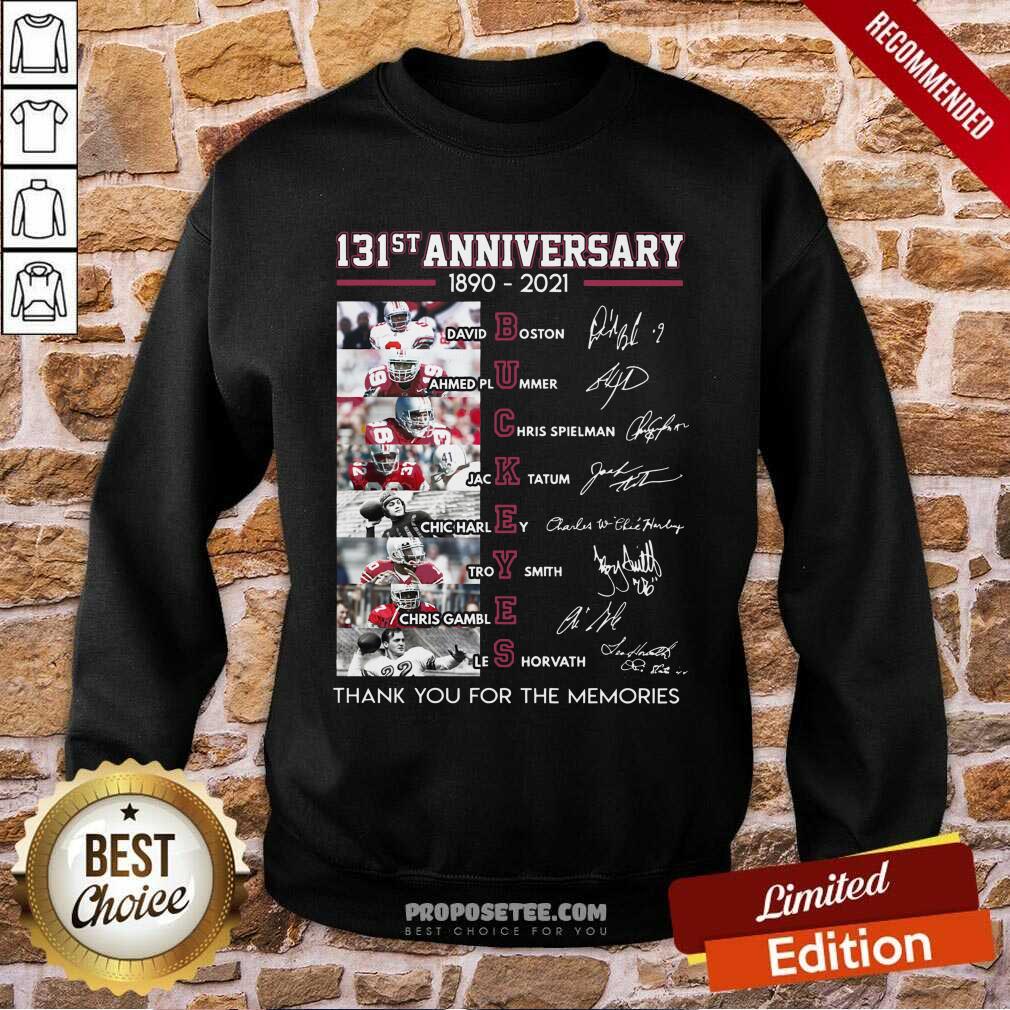 Ohio State Buckeyes Football 131st Anniversary 1890 2021 Thank You For The Memories Signatures Sweatshirt- Design By Proposetees.com Ohio State Buckeyes Football 131st Anniversary 1890 2021 Thank You For The Memories Signatures Sweatshirt- Design By Proposetees.com