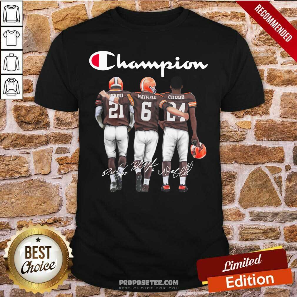Cleveland Browns Ward Mayfield And Chubb Champion Shirt