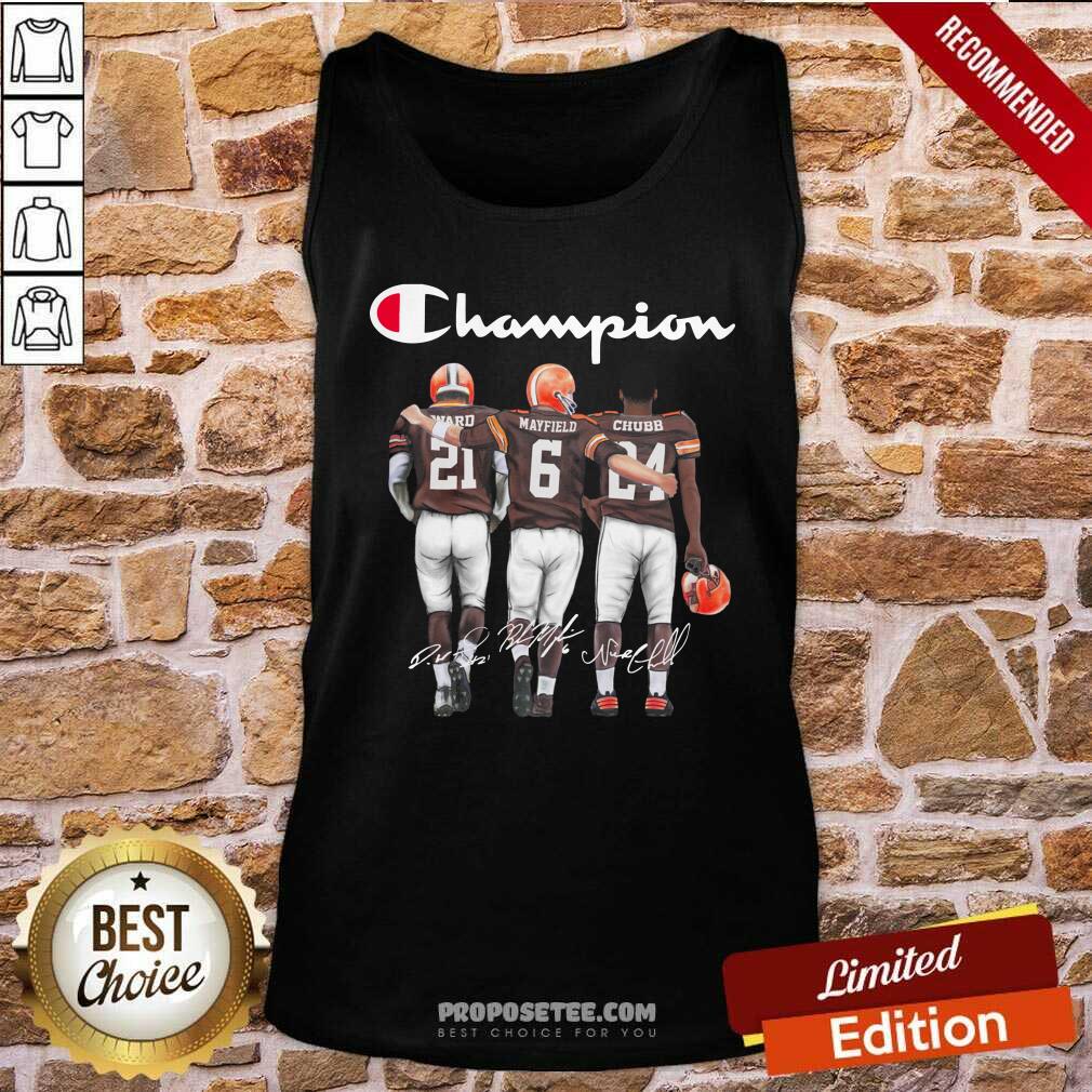 Cleveland Browns Ward Mayfield And Chubb Champion Tank-Top Cleveland Browns Ward Mayfield And Chubb Champion Tank-Top