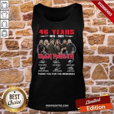 46 Years 1975 2021 Iron Maiden Thank You For The Memories Signatures Tank-Top