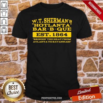 W T Sherman’s Hotlanta Bar-B-Que Est 1864 Vintage Shirt