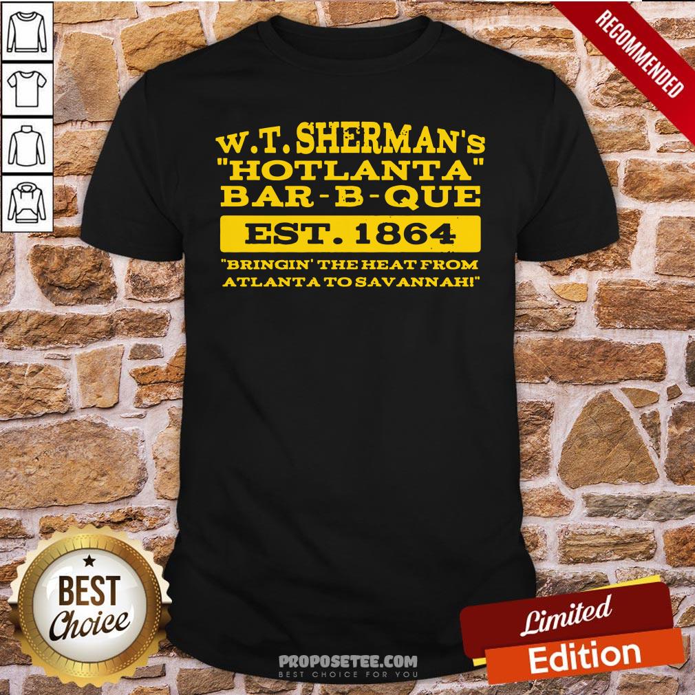 W T Sherman’s Hotlanta Bar-B-Que Est 1864 Vintage Shirt