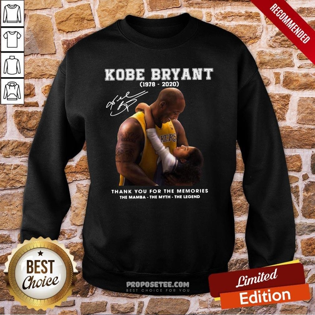 Kobe Bryant 1978 2020 Thank You For The Memories The Mamba The Myth The Legend Signature Sweatshirt Kobe Bryant 1978 2020 Thank You For The Memories The Mamba The Myth The Legend Signature Sweatshirt