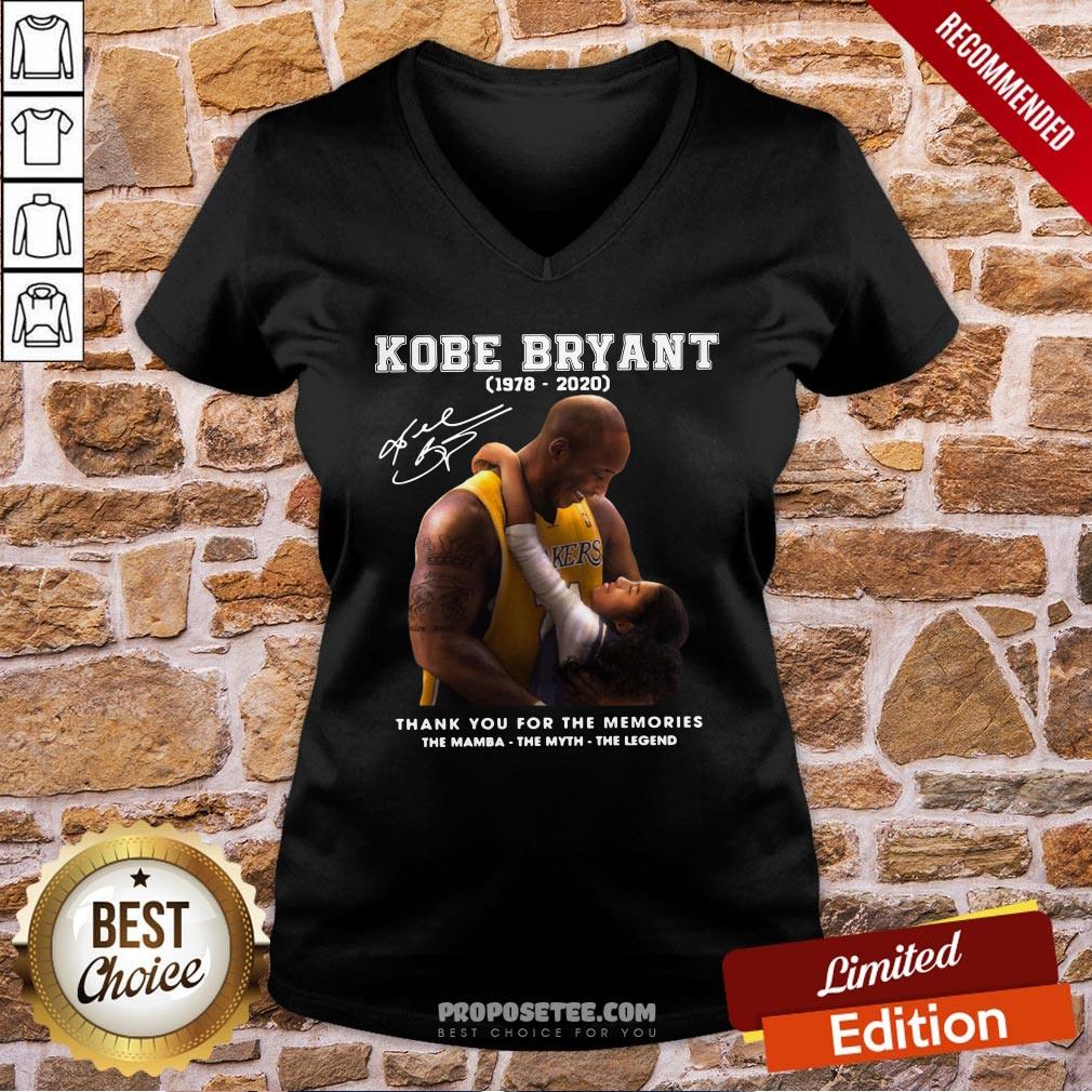 Kobe Bryant 1978 2020 Thank You For The Memories The Mamba The Myth The Legend Signature V-neck Kobe Bryant 1978 2020 Thank You For The Memories The Mamba The Myth The Legend Signature V-neck