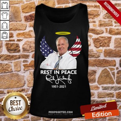 Rush Limbaugh Rest In Peace 1951 2021 American Flag Signature Tank-Top