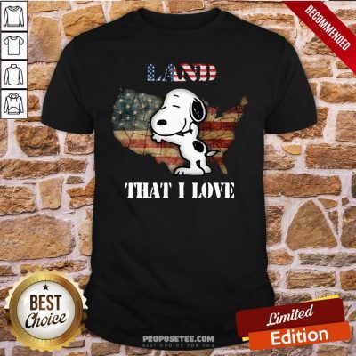 Snoopy Land Map That I love American Flag Shirt