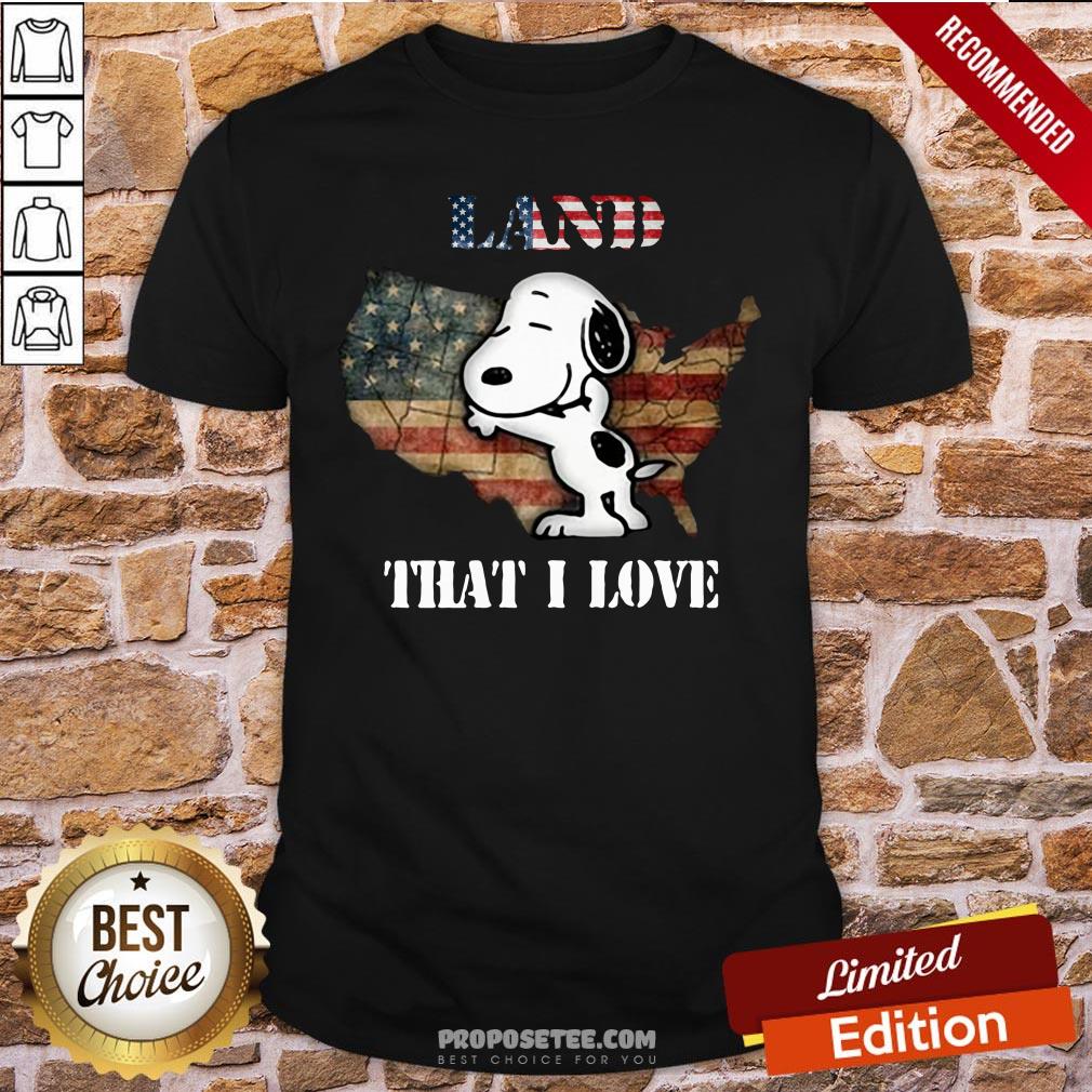 Snoopy Land Map That I love American Flag Shirt