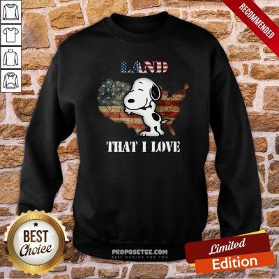 Snoopy Land Map That I love American Flag Sweatshirt