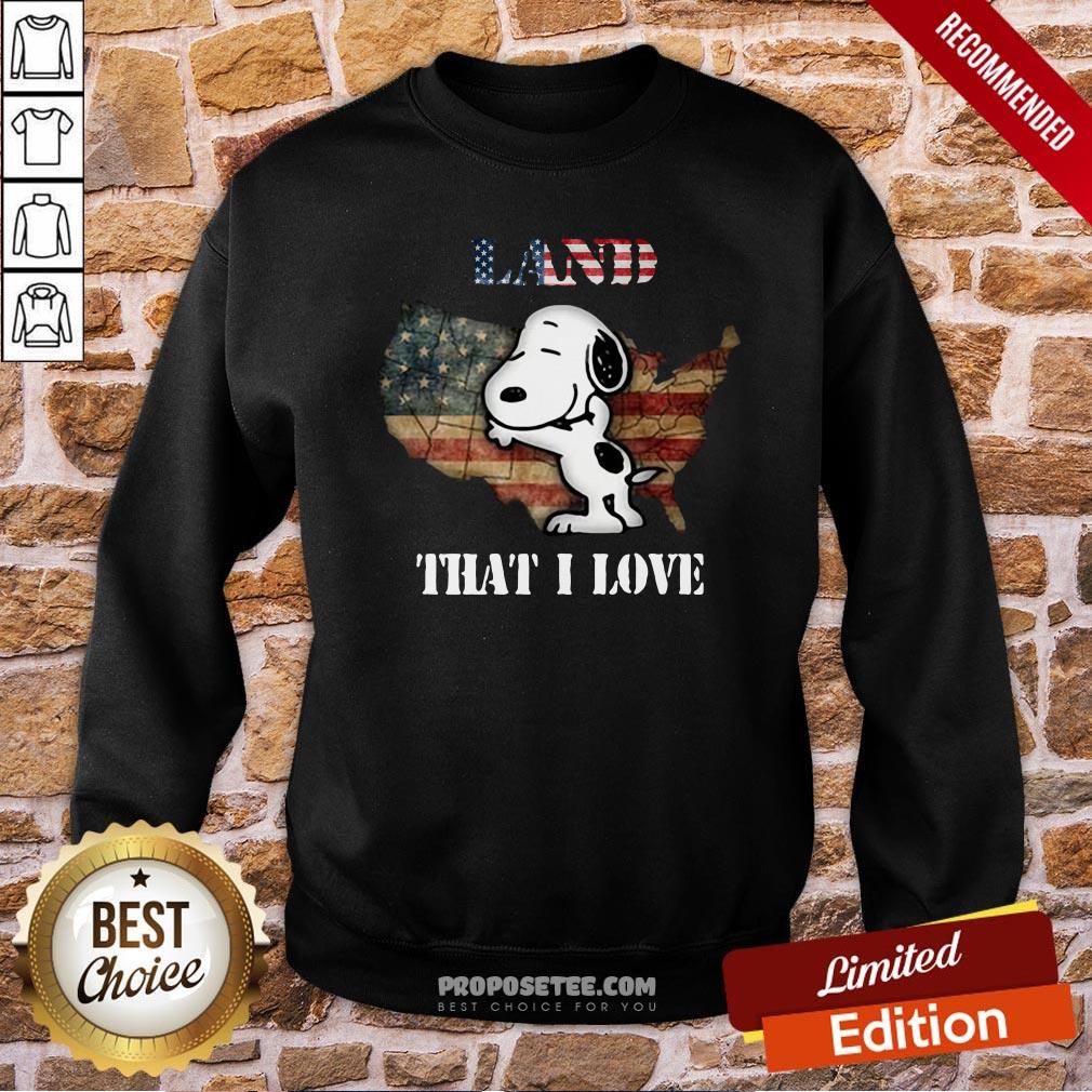Snoopy Land Map That I love American Flag Sweatshirt Snoopy Land Map That I love American Flag Sweatshirt