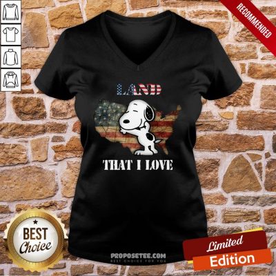 Snoopy Land Map That I love American Flag V-neck