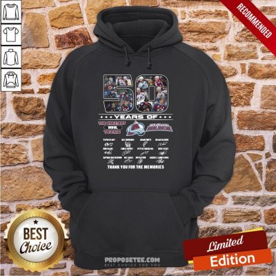 50 Years Of Colorado Avalanche The Greatest NHL Teams Thank You For The Memories Signatures Hoodie