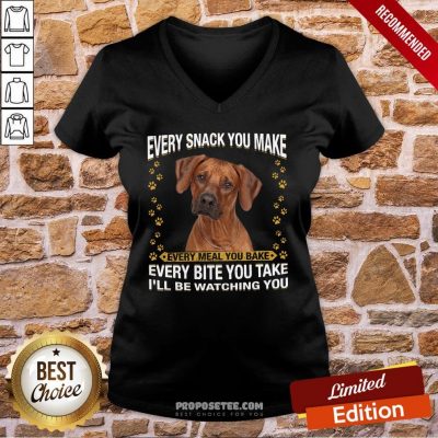 Rhodesian Ridgeback Every Snack You Make Every Meal You Bake Every Bite You Take I’ll Be Watching You V-neck