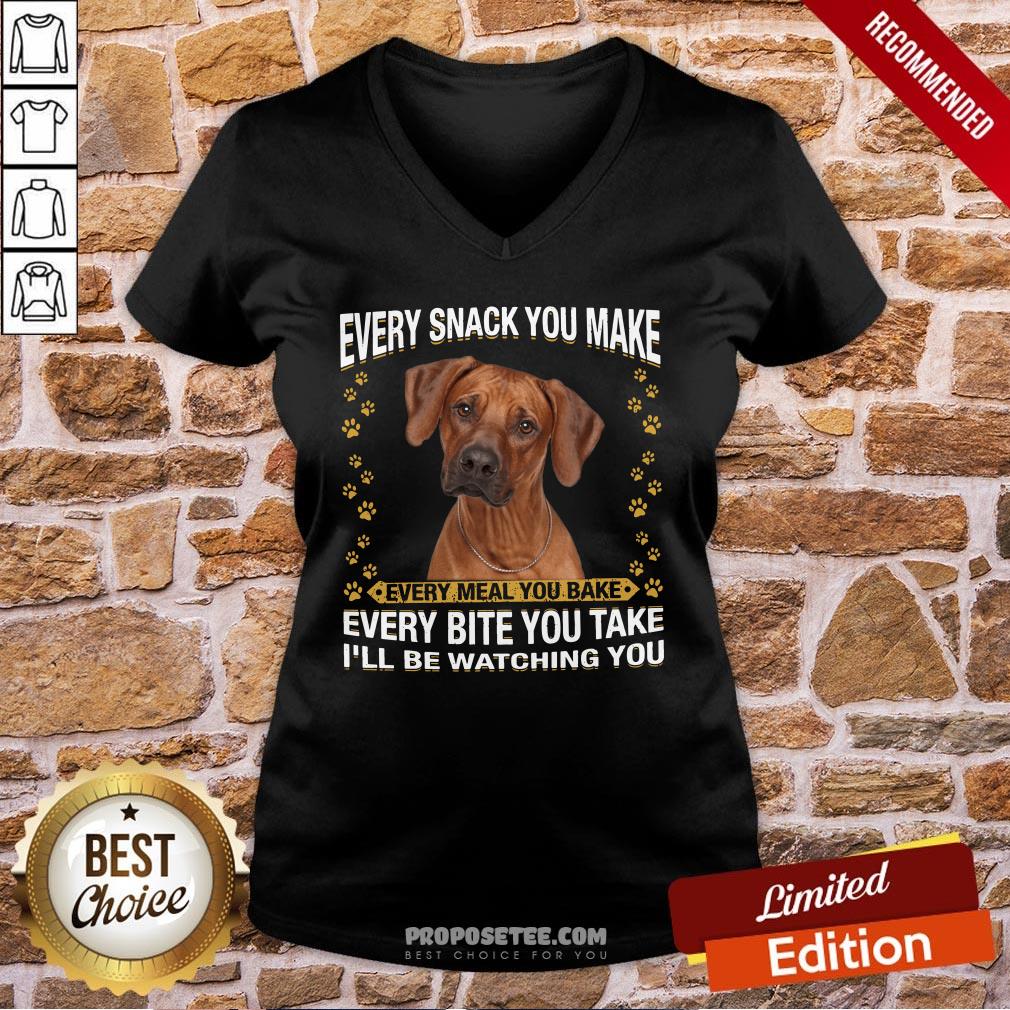 Rhodesian Ridgeback Every Snack You Make Every Meal You Bake Every Bite You Take I’ll Be Watching You V-neck Rhodesian Ridgeback Every Snack You Make Every Meal You Bake Every Bite You Take I’ll Be Watching You V-neck