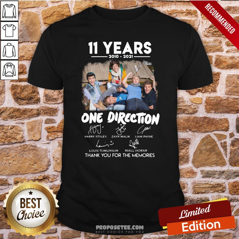 11 Years 2010 2021 One Direction Thank You For The Memories Signature Shirt