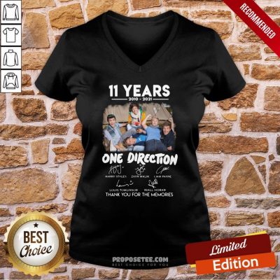 11 Years 2010 2021 One Direction Thank You For The Memories Signature V-neck