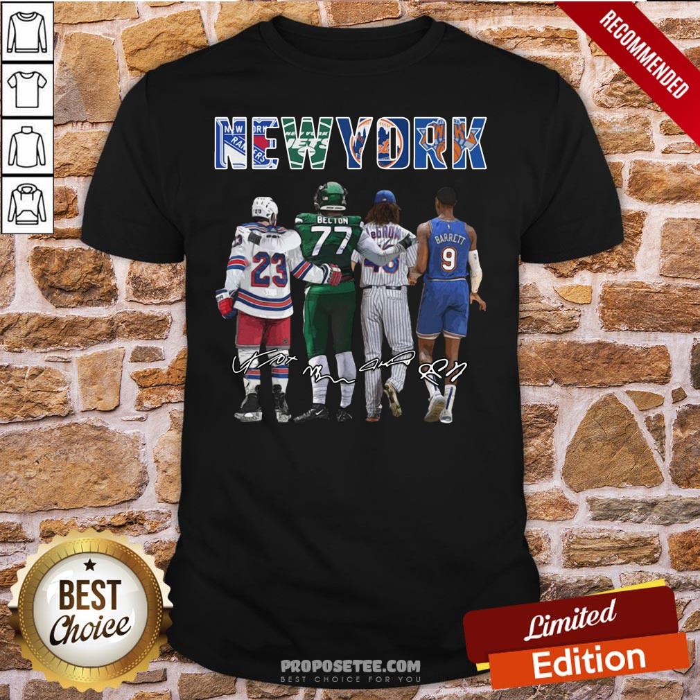 New York City New York Yankees New York Jets New York Knicks Becton Barrett Signatures Shirt