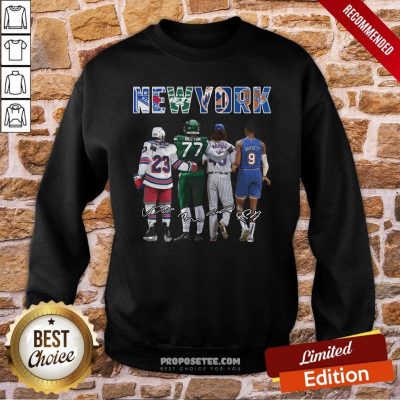 New York City New York Yankees New York Jets New York Knicks Becton Barrett Signatures Sweatshirt