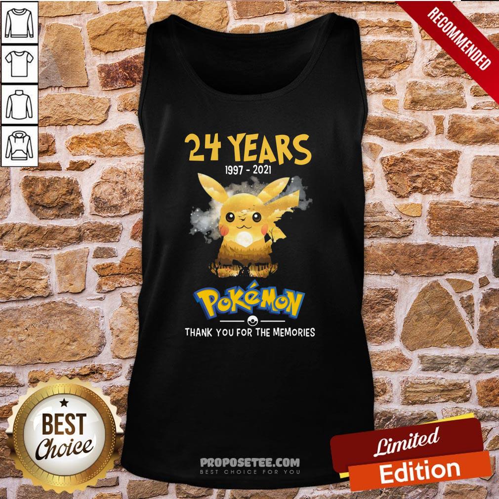 24 Years 1997 2021 Pokemon Thank You For The Memories Tank-Top 24 Years 1997 2021 Pokemon Thank You For The Memories Tank-Top