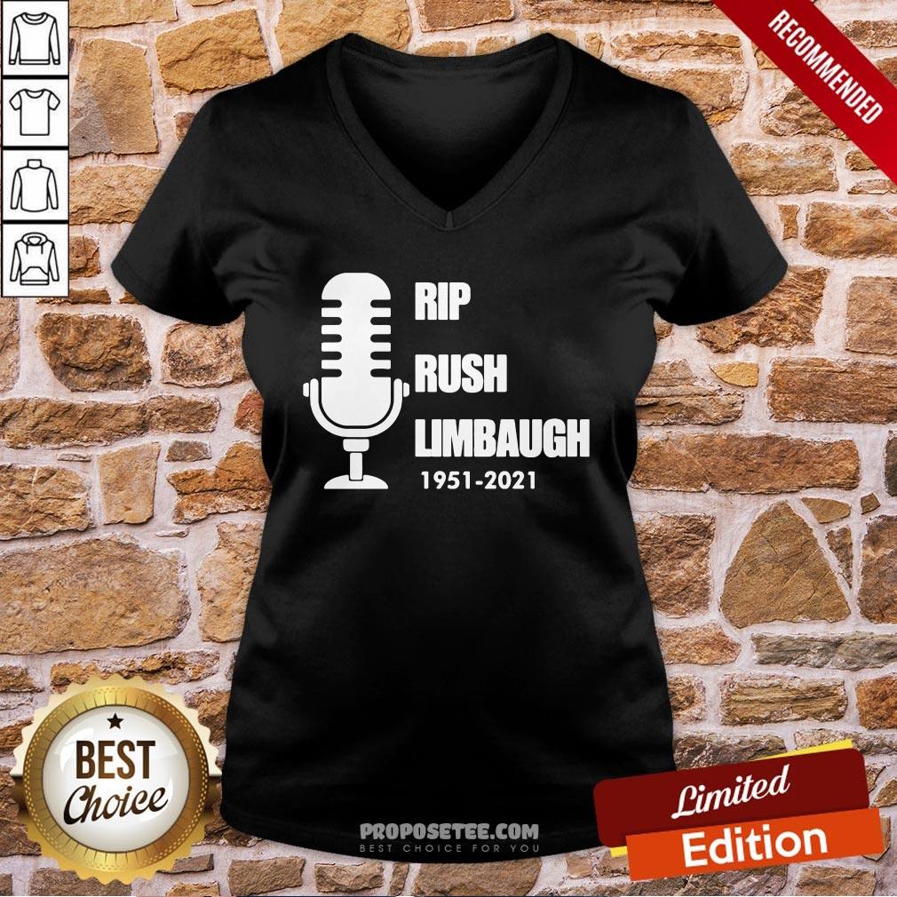 Rip Rush Limbaugh 1951 2021 Thanks V-neck Rip Rush Limbaugh 1951 2021 Thanks V-neck