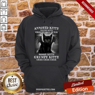 Annoyed Kitty Touchy Kitty Grouchy Ball Of Fur Moody Kitty Grumpy Kitty Grrr Grrr Grrr Hoodie