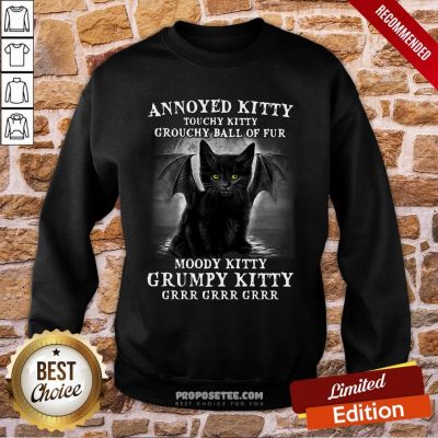 Annoyed Kitty Touchy Kitty Grouchy Ball Of Fur Moody Kitty Grumpy Kitty Grrr Grrr Grrr Sweatshirt