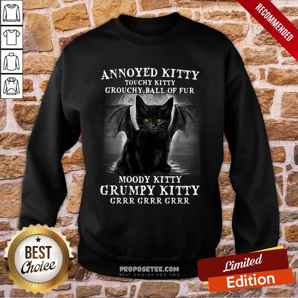 Annoyed Kitty Touchy Kitty Grouchy Ball Of Fur Moody Kitty Grumpy Kitty Grrr Grrr Grrr Sweatshirt Annoyed Kitty Touchy Kitty Grouchy Ball Of Fur Moody Kitty Grumpy Kitty Grrr Grrr Grrr Sweatshirt