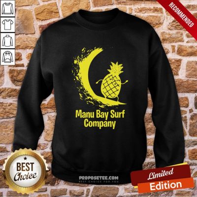 Manu Bay Surf Company New Zealand Gold Surfing Pineapple Sweatshirt