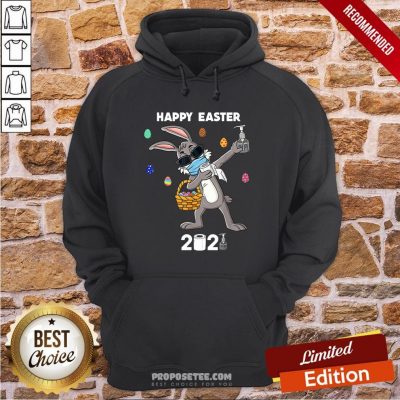 Dabbing Rabbit Face Mask Happy Easter 2021 Hoodie