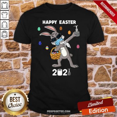 Dabbing Rabbit Face Mask Happy Easter 2021 Shirt